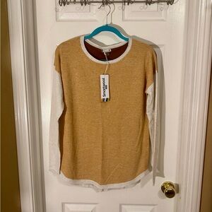 NWT Smartwool Creme, Yellow, and Brown Crew Neck Sweater